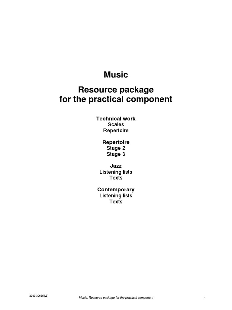 Music Resource Package For Practical Component PDF | PDF | Musical ...