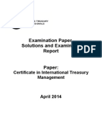 Examination Paper, Solutions and Examiner's: Certificate in International Treasury Management