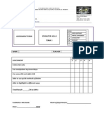 Assessment Form Copmuter Skills Term 3 1 2 3 4 A: Needs Assistance Partial Achievement Satisfactory Excellent Absent