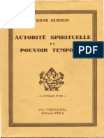 103534729 Guenon Rene Autorite Spirituelle Et Pouvoir Temporel