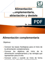 Alimentación Complementaria, Ablactación y Destete