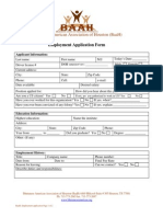 Bhutanese American Association of Houston (Baah) : Employment Application Form