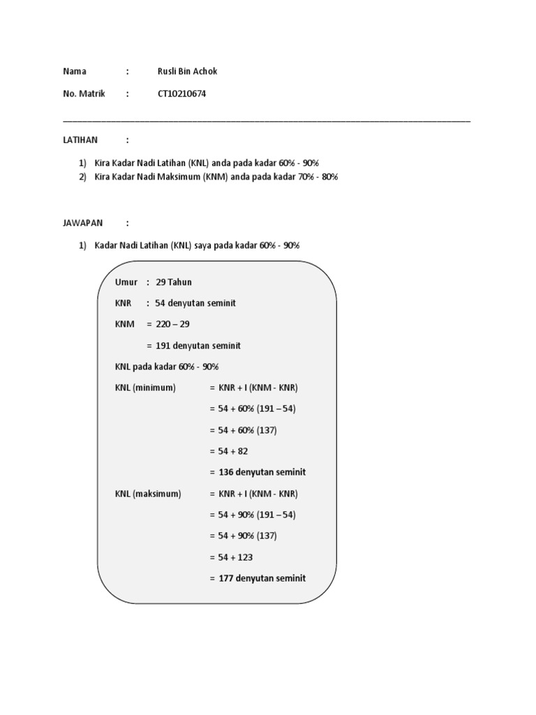 Kadar Nadi Latihan Dan Maksimum Pdf