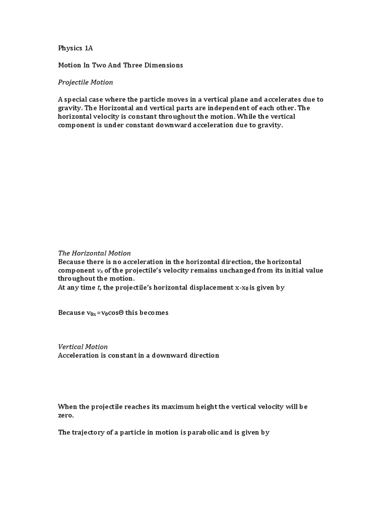 Motion in Two and Three Dimensions | PDF