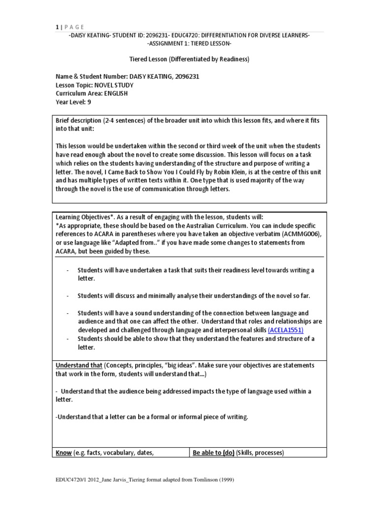 Tiered assignment examples image