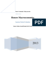 Honors Macroeconomics: Capstone Market Evaluation