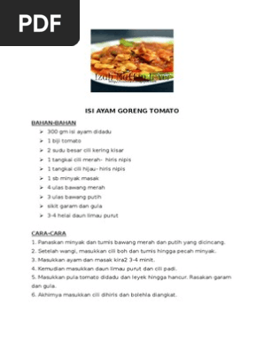 Isi Ayam Goreng Tomato