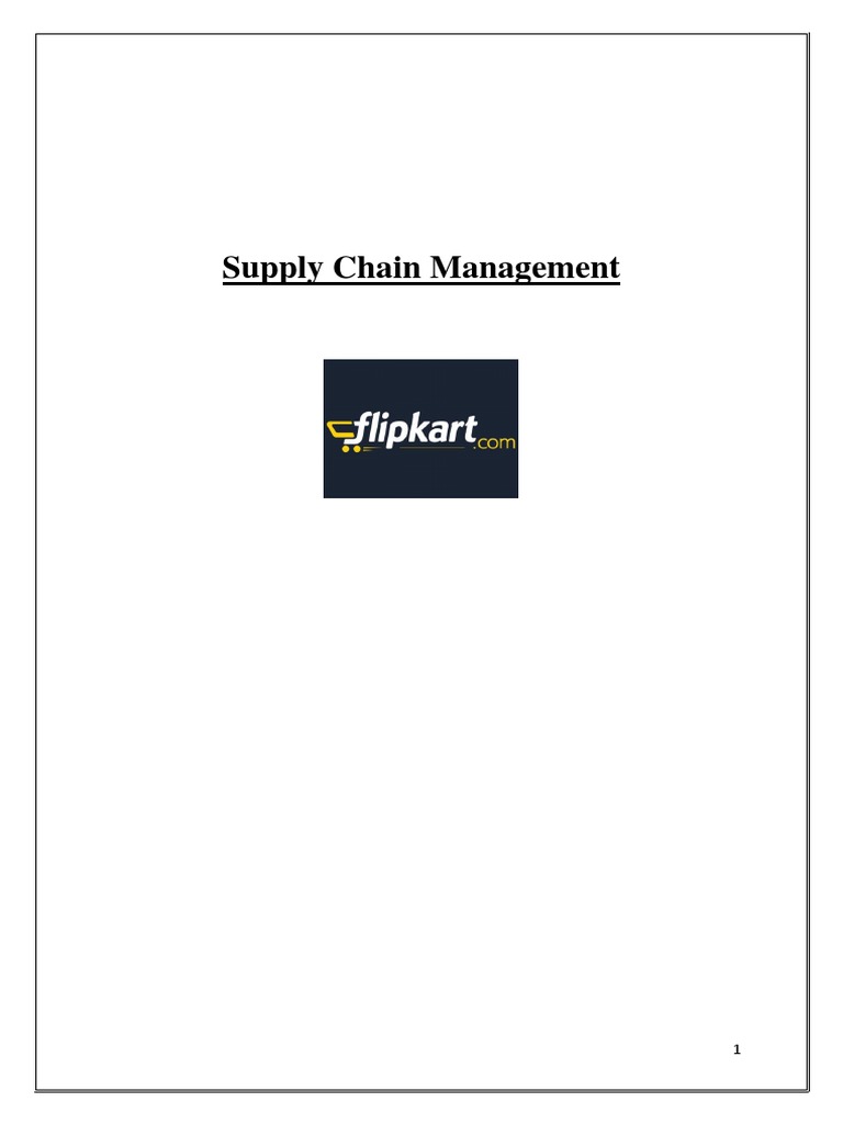 Supply Chain Flipkart Pdf Supply Chain Management Supply Chain