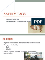 Safety Tags: Innovative Idea Department of Physical Therapy