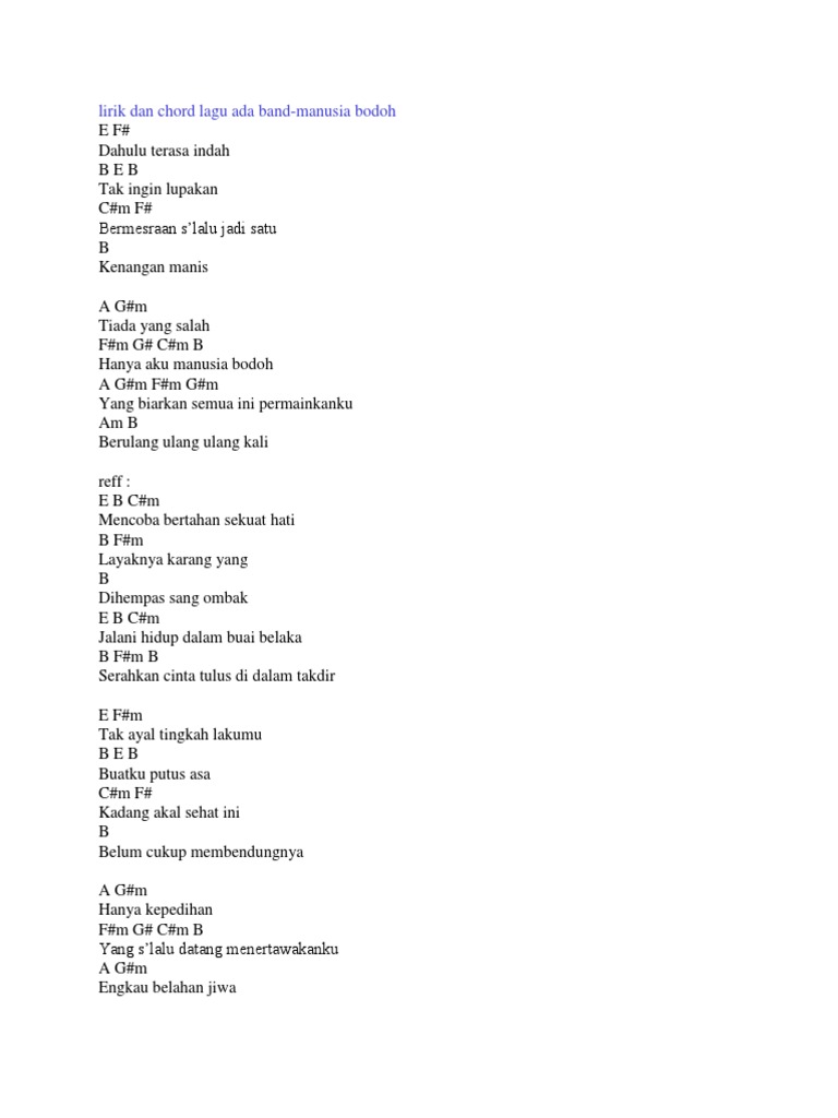 Lirik Dan Chord Lagu Ada Band Pdf