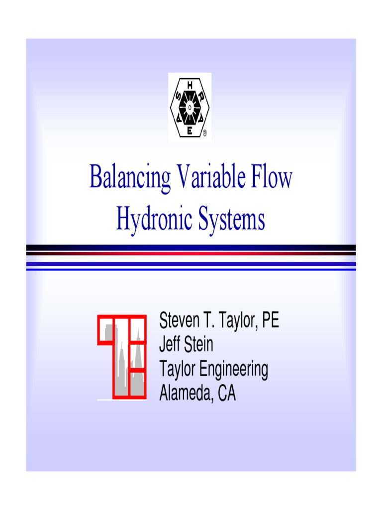 Balancing Variable Flow in Hydronic Systems | PDF | Pump | Valve
