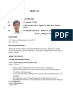 Nguyễn Nhất Việt's resume + Bachelor Degree