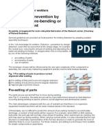 Distorsion Prevent by Pre Setting Pre Bending Use of Restraint