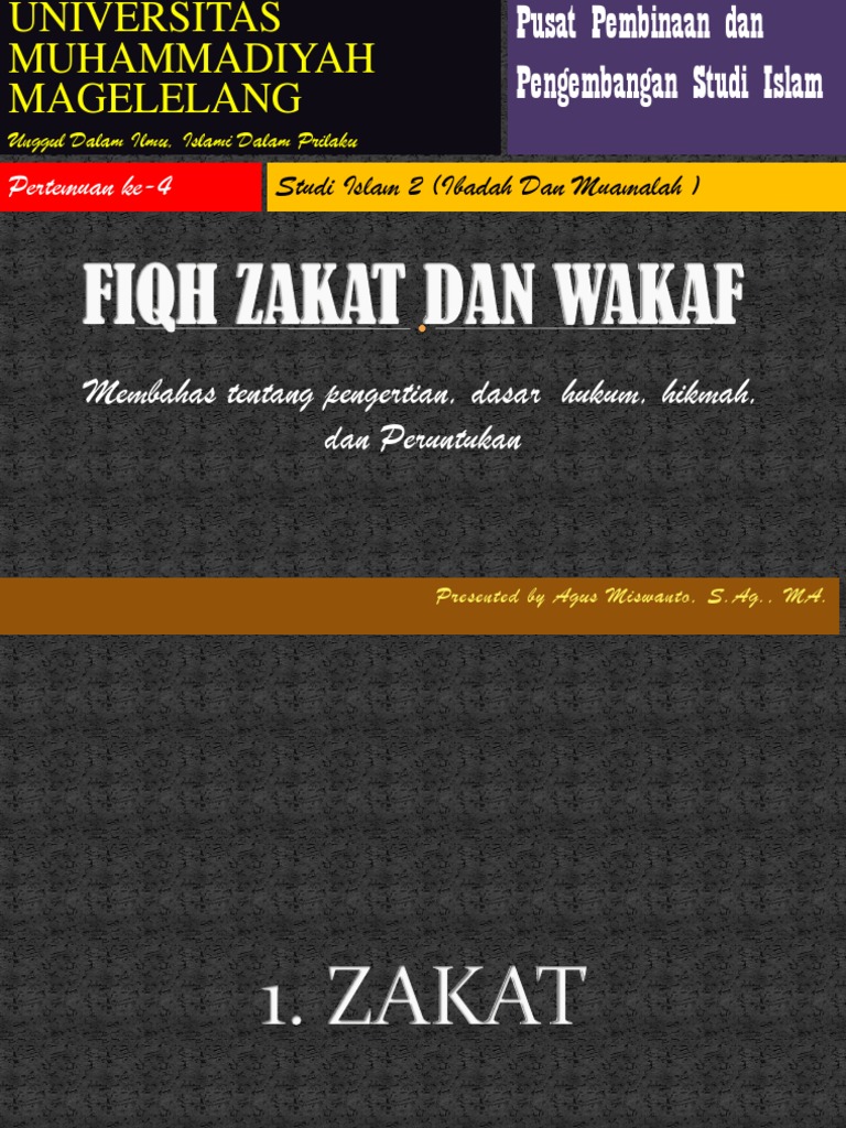 Fiqh Zakat Wakaf