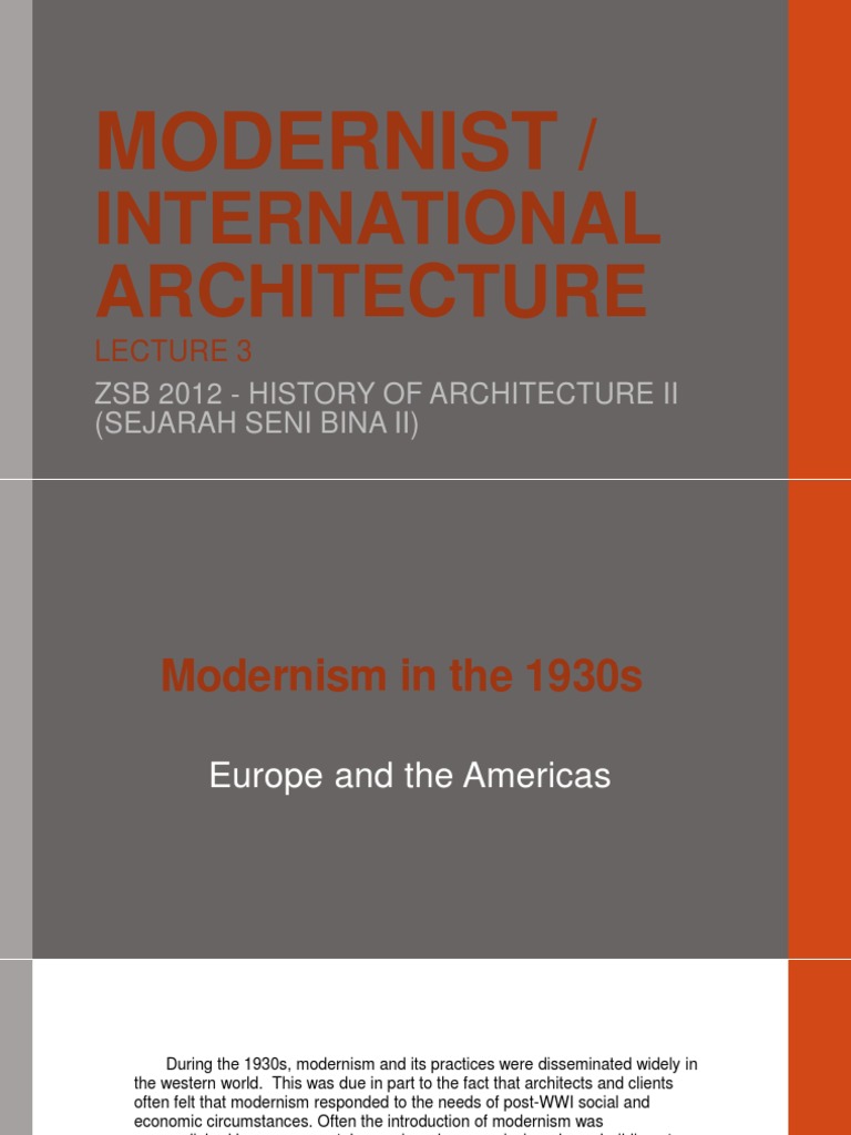 European Modernism in the 1930s | PDF | Rudolf Steiner | Architectural ...