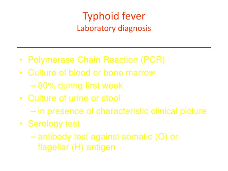 Typhoid Fever Diagnosis Methods | PDF