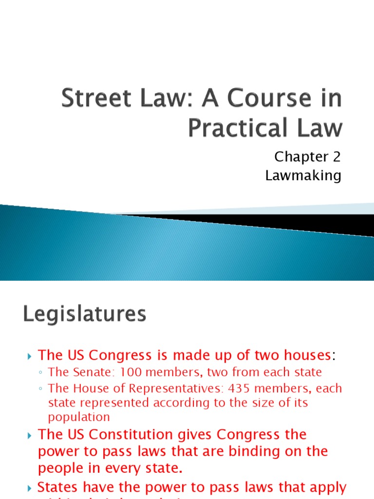 chapter 2 street law 1222221 Federal Government Of The United States