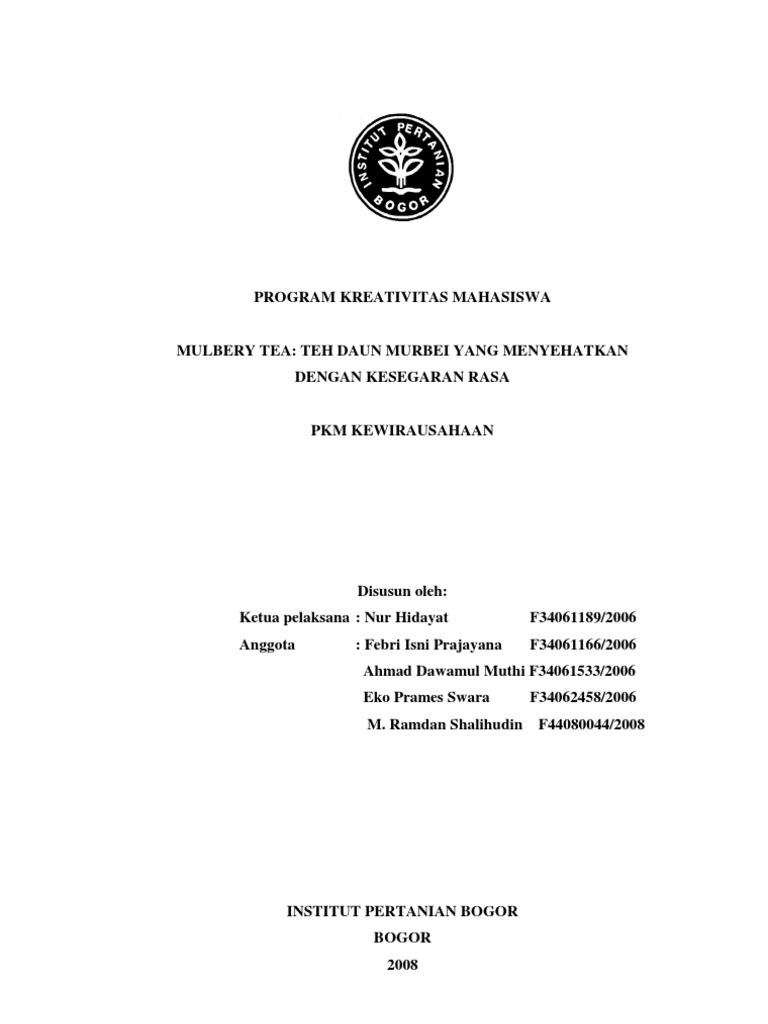 Proposal Pkm Kewirausahaan