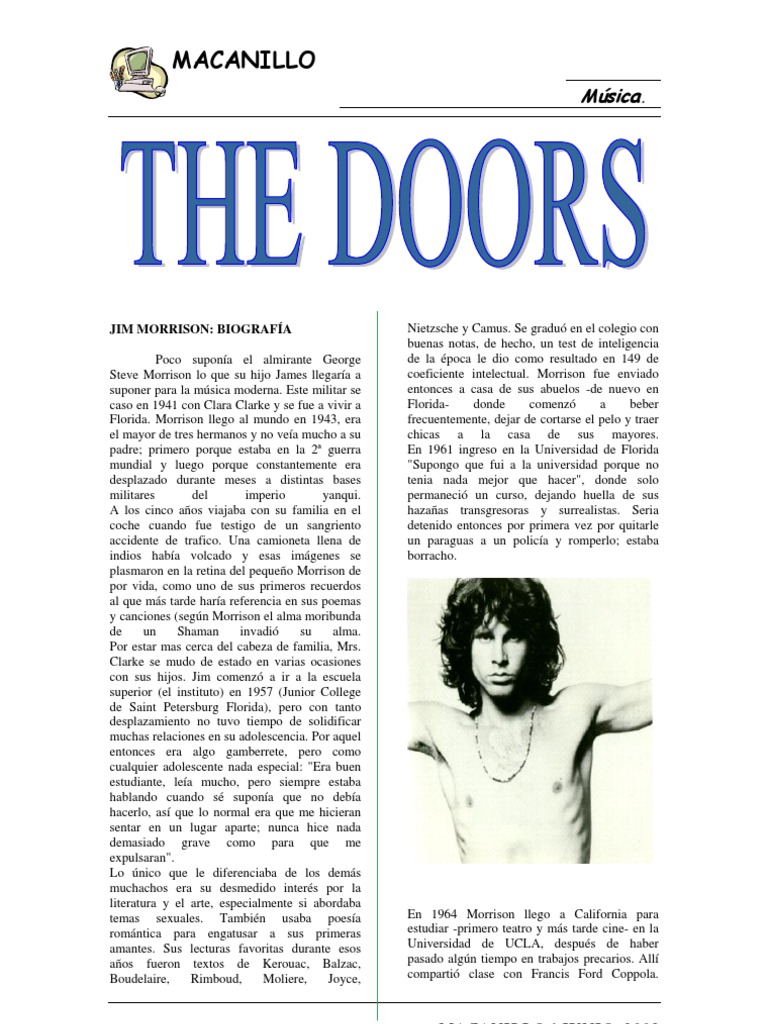 The Doors Jim Morrison Biography Biografía PDF