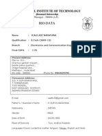 Bio-Data: National Institute of Technology