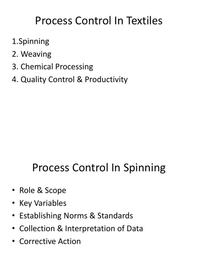 Process Optimization and Quality Control in the Textile Spinning