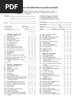 Checklist For Inspection of Electric Elevators