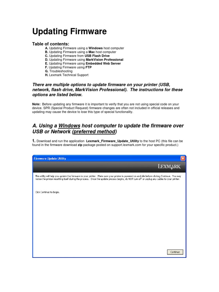 Printer Firmware Update Guide | PDF | Technology & Engineering