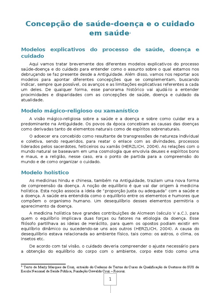 Modelos de Saúde e Doença: Uma Análise | PDF | Sociologia | Ambiente ...