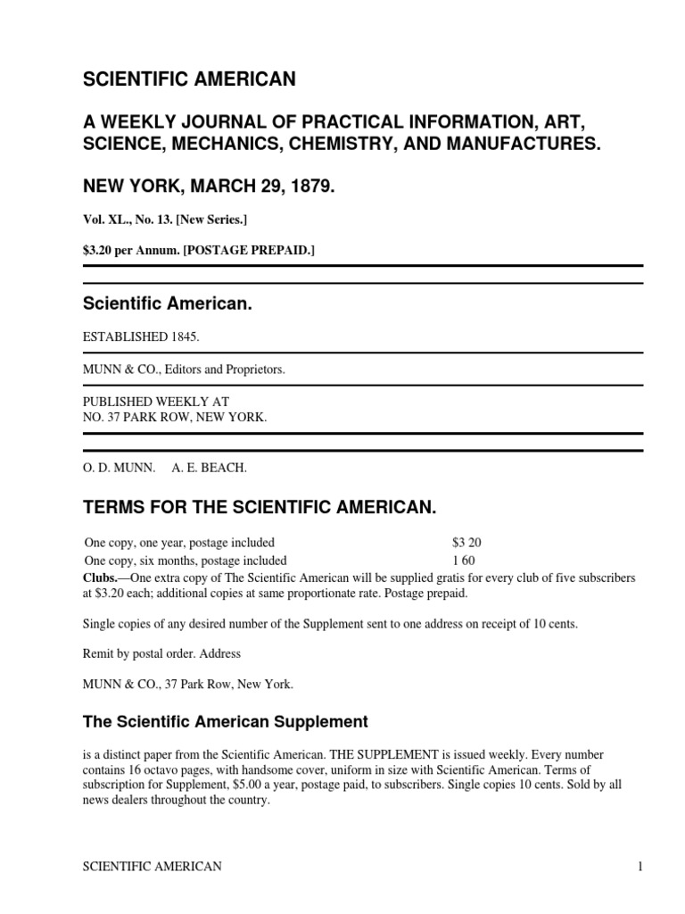 Scientific American Volume 40 No 13 March 29 1879a - 