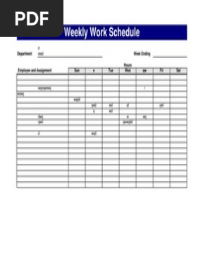 Weekly work schedule151+