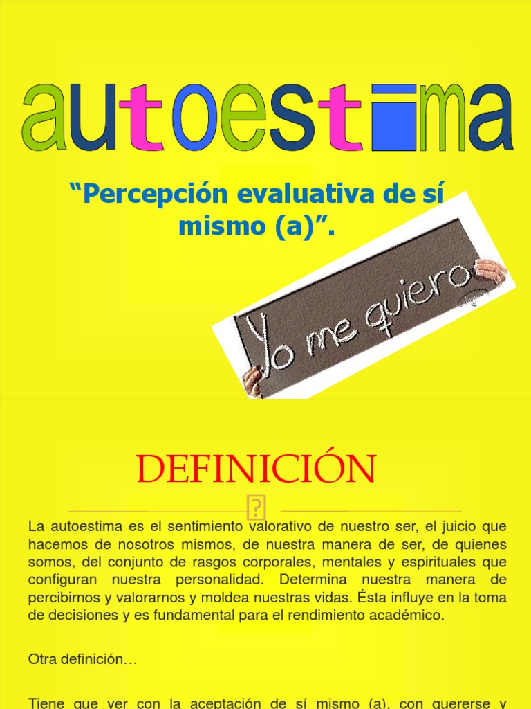 Importancia de la Autoestima en Decisiones | PDF | Autoestima | Toma de ...