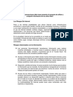 Qué Tipo de Precauciones Debo Tener Presente Al Momento de Utilizar y Compartir Información de Los Sitios Web