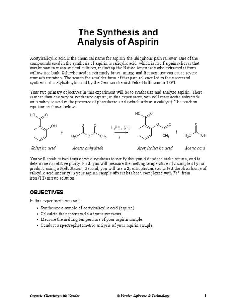 Acetic Anhydride In Aspirin Synthesis