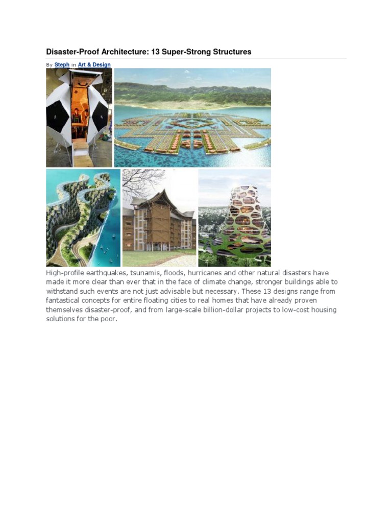 Disaster-Proof Architecture: 13 Super-Strong Structures: Steph Art ...