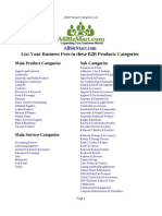 List Your Business Free in These B2B Products Categories: Main Product Categories Sub Categories
