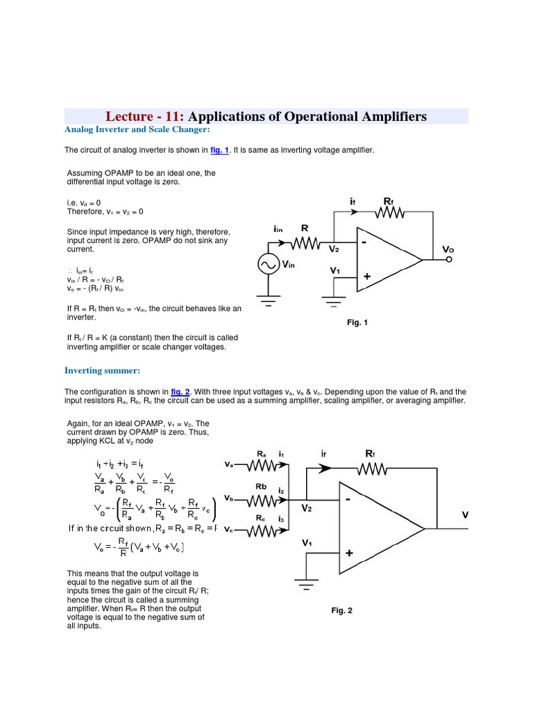 Operational Amplifier Applications: Analyzing Inverting, Non-Inverting ...