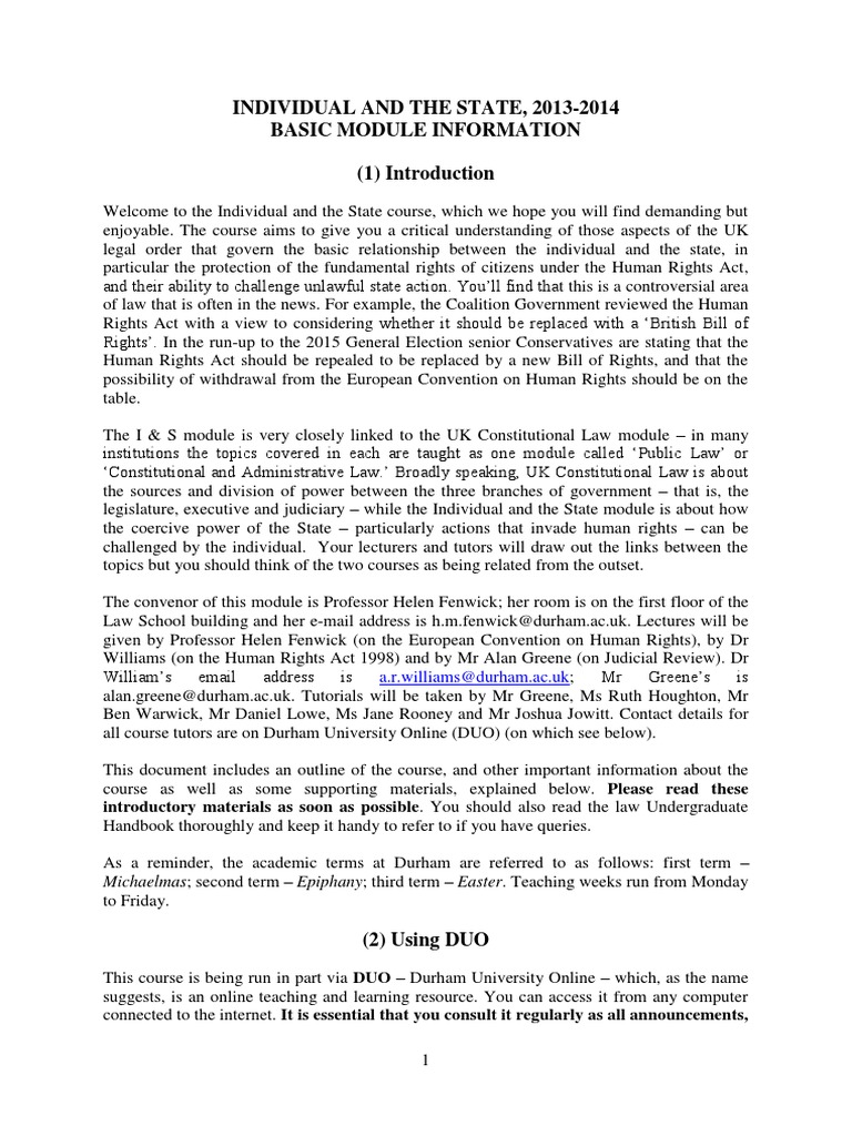 Understanding Individual Rights in UK Law | PDF | European Convention ...