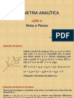 Geometria Analítica - Lição 3 - Retas e Planos