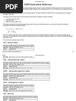 MIPS Instruction Reference 