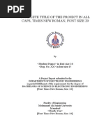 BS Final Year Project Report Format