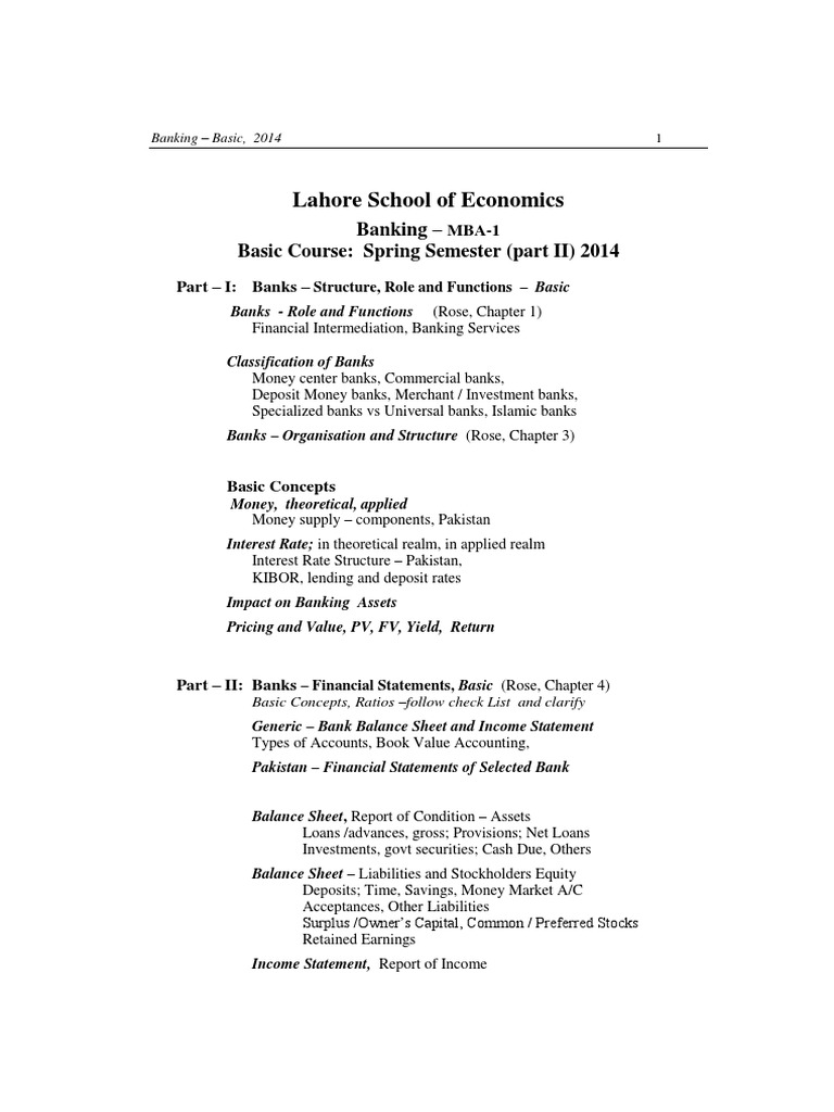 Banking courses subjects image