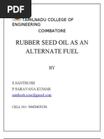 alternate fuel as rubber seed oil