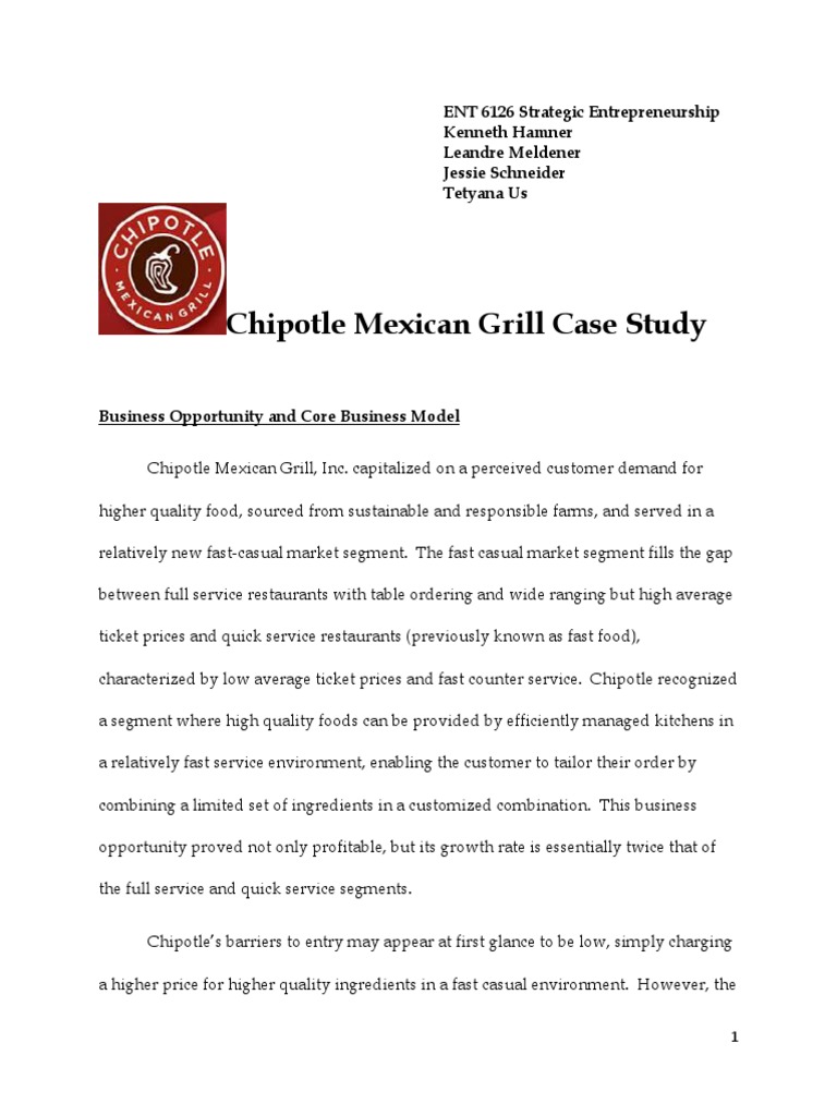 Chipotle Mexican Grill Case Study Chipotle Mexican Grill Menu