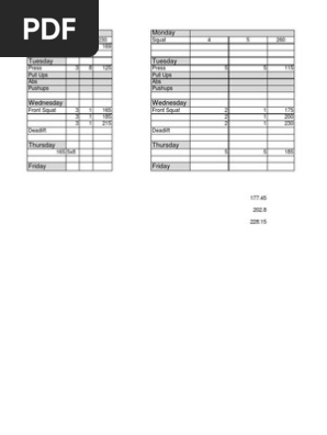 Workout Log Sheet