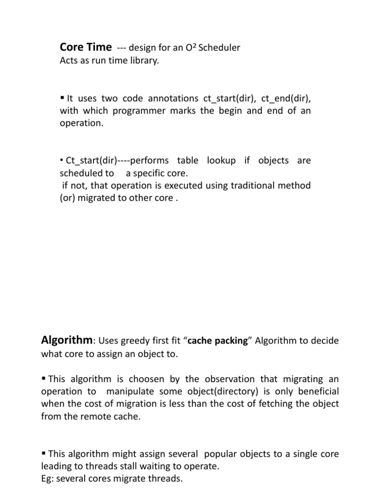 CoreTime App: O2 Scheduler Design | PDF