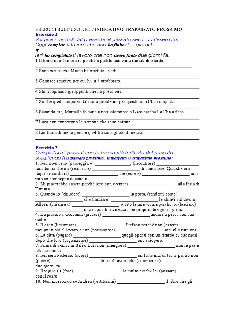 Trapassato Prossimo PDF