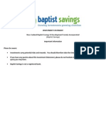 Baptist Savings Investment Statement