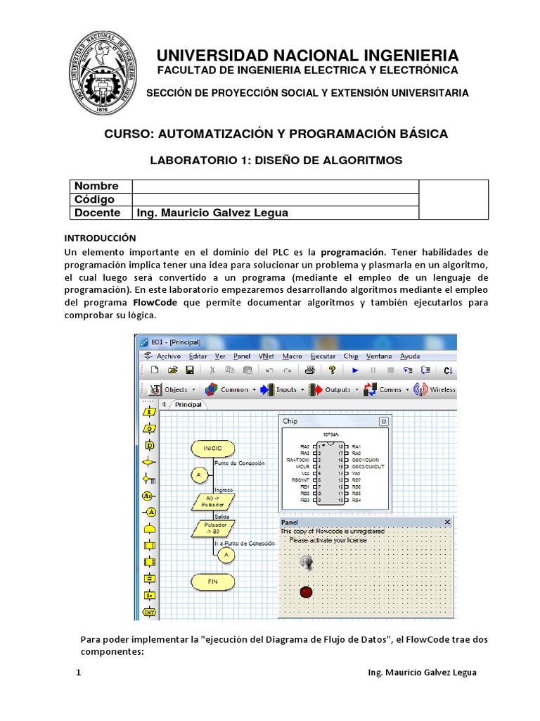 Diseño de Algoritmos en FlowCode | PDF | Algoritmos | Electrónica