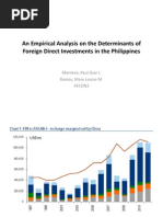 An Empirical Analysis On The Determinants of Foreign Direct Investments in The Philippines