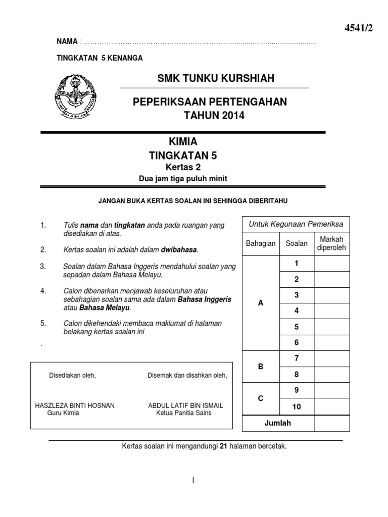 Kimia Kertas 2  PDF